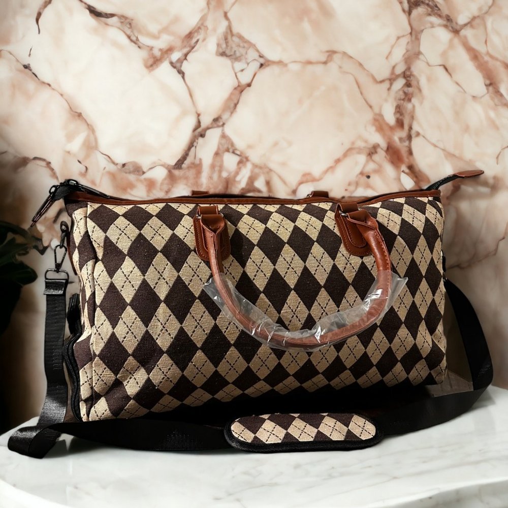 Women's Geometric Large Capacity Travel Hand Bag/Shoulder Bag